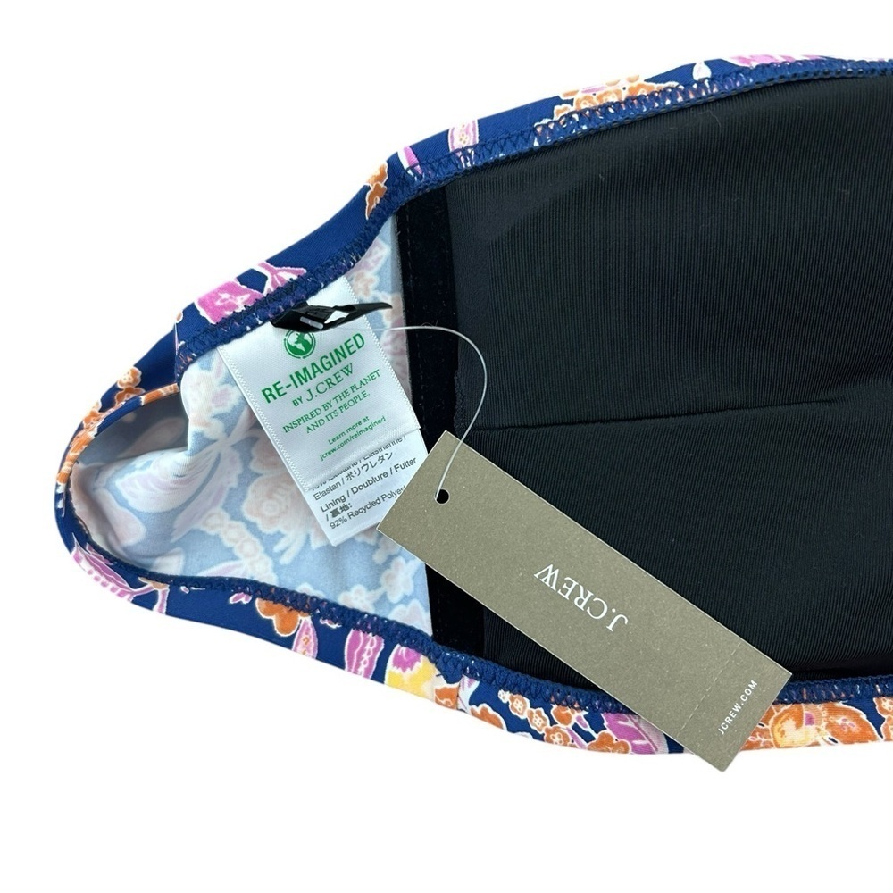 J. Crew Square Halter Bikini Top Floral Painted Block Print Women’s Plus 2X NWT - Picture 4 of 13